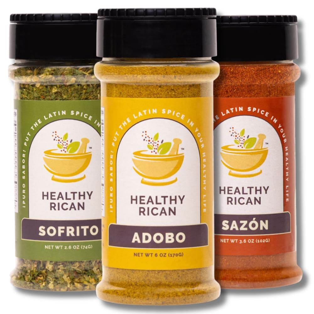 Healthy Rican Adobo Sazon Sofrito Seasoning Mix - 3 Pack Variety Bundle