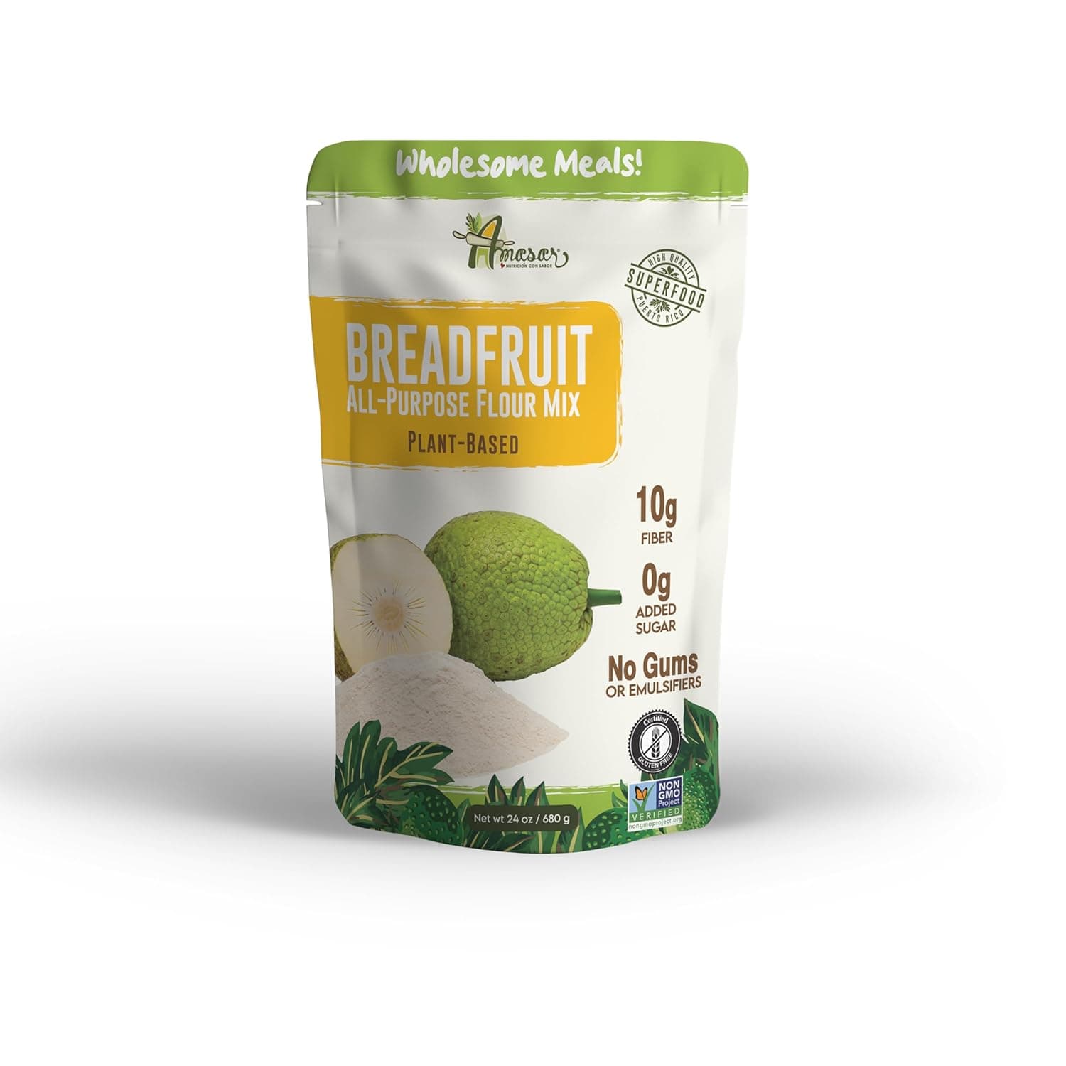 Amasar All-Purpose Breadfruit Baking Mix, Gluten Free Made with Breadfruit & Cassava Flour, 24 Oz