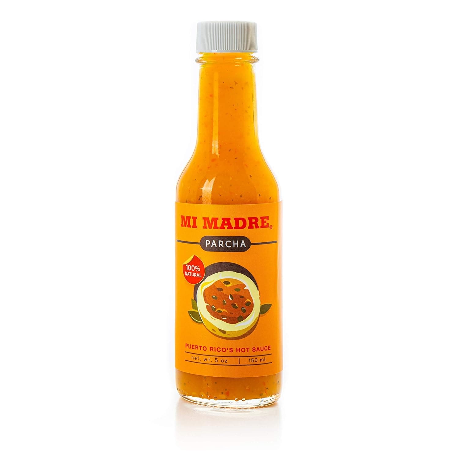 Mi Madre Passion Fruit Hot Sauce, Handcrafted in Puerto Rico, 100 Percent Natural, 5 Ounce (Pack of 1)